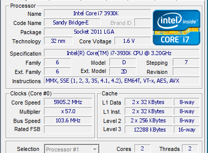 El 3930K lo hace otra vez!…nuevo record a 5.905 MHz
