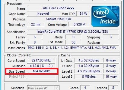 Intel Haswell i7-4770K alcanza 184 MHz de BCLK