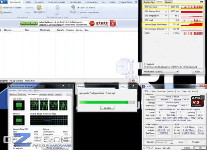 WinZip uso del GPU