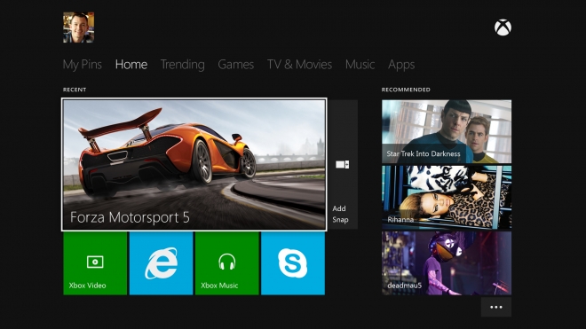Interfaz XBOX ONE