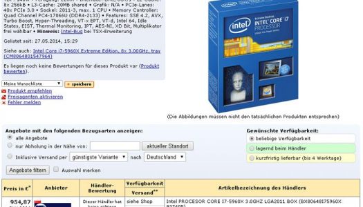 Se avistan las caracteristias técnicas del Core i7-5960X EE – €954 por la Bestia de 8 Núcleos