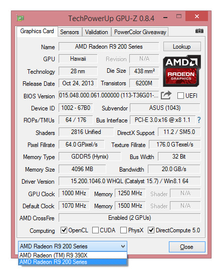 R9 200-300 CFX GPU-Z
