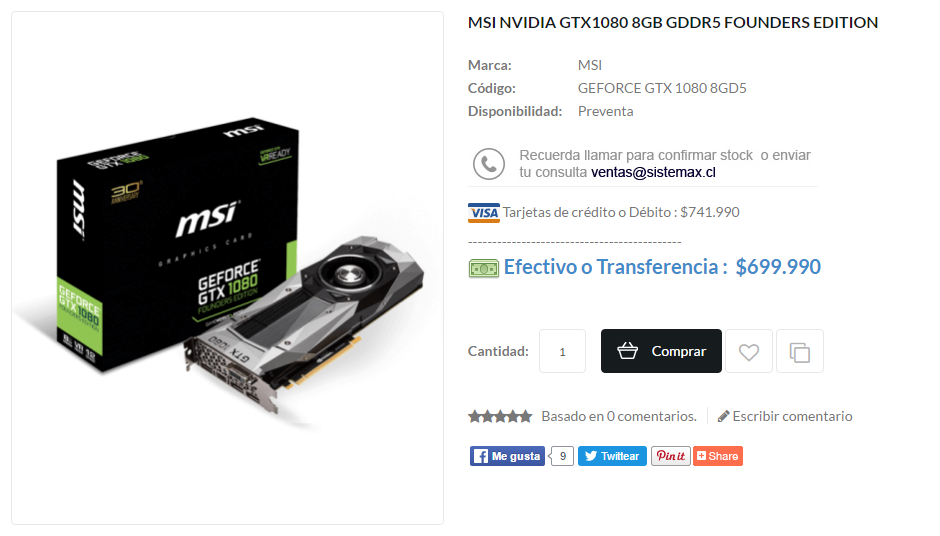 Sistemas GTX 1080