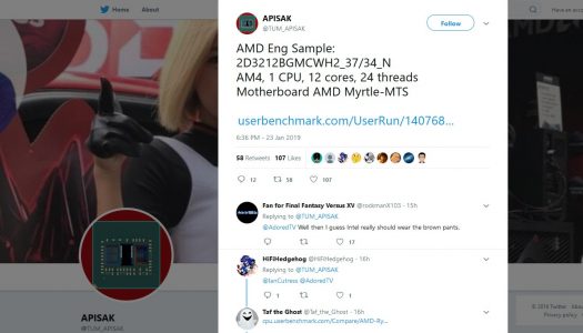Procesador AMD Ryzen 2 de 12 núcleos y 24 hilos aparece en UserBenchmark