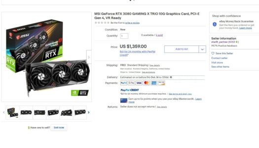 Acusan a MSI de revender sus propias RTX 3000 en eBay a mayor precio que el oficial