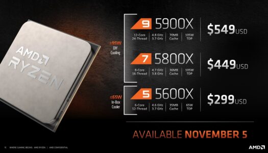 El AMD Ryzen 5 5600 podría ser lanzado a comienzos de 2021 por 220 dólares